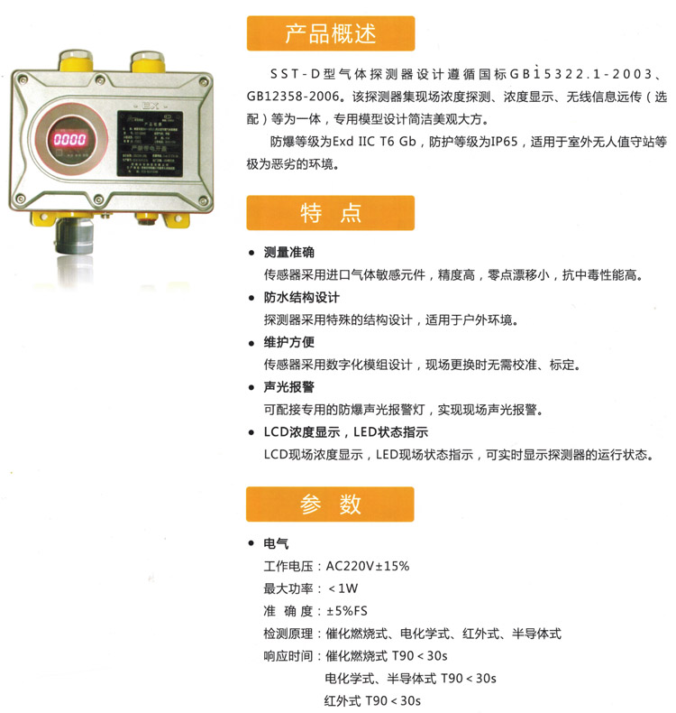 獨(dú)立式可燃有毒氣體報警器